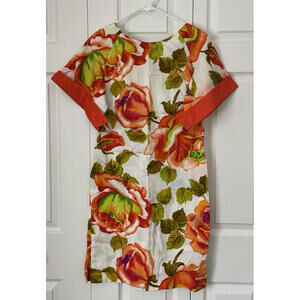 Vintage Malihini Hawaiian Floral Hostess Dress Small